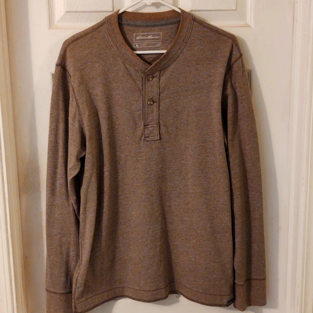 1 for $15, 2 for $25, 3 for $30 - Eddie Bauer long sleeve Henley shirt - tan